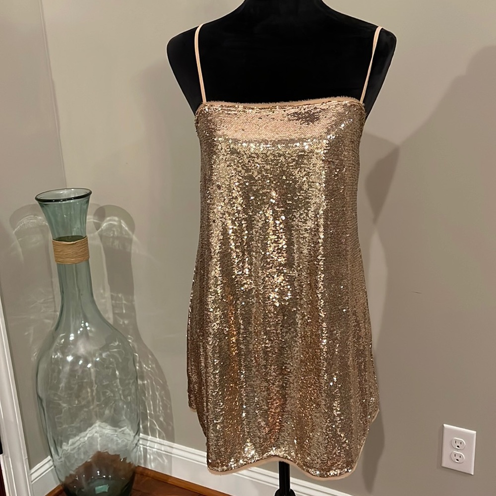 Gorgeous gold sequin mini dress
